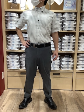 「アイテム（ビジネスシャツ）」を使った、TOKYO SHIRTS 博多駅地下店さん（メンズ・160cm）の春コーディネート