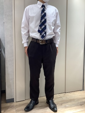 「アイテム（フォーマルスーツ/小物）」を使った、TOKYO SHIRTS 博多駅地下店さん（メンズ・163cm）の秋コーディネート