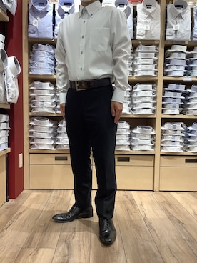 「アイテム（ビジネスシャツ）」を使った、TOKYO SHIRTS 博多駅地下店さん（メンズ・163cm）の春コーディネート