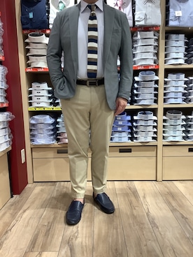 「アイテム（ビジネスシャツ）」を使った、TOKYO SHIRTS 博多駅地下店さん（メンズ・169cm）の春コーディネート