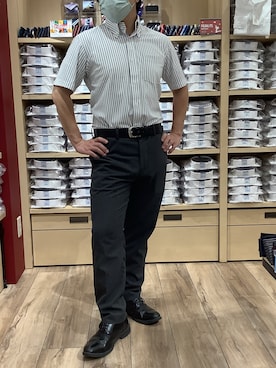 「アイテム（ビジネスシャツ）」を使った、TOKYO SHIRTS 博多駅地下店さん（メンズ・160cm）の春コーディネート