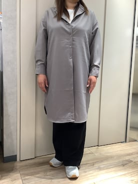 「ロングシャツ」｜TOKYO SHIRTS 博多駅地下店さん（レディース・163cm）の秋コーディネート