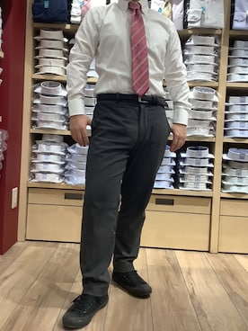 「アイテム（ビジネスシャツ）」を使った、TOKYO SHIRTS 博多駅地下店さん（メンズ・160cm）の春コーディネート