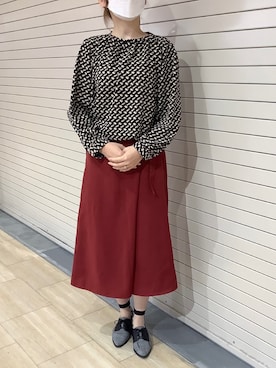 「黒ブラウス」｜TOKYO SHIRTS 博多駅地下店さん（レディース・163cm）の夏コーディネート