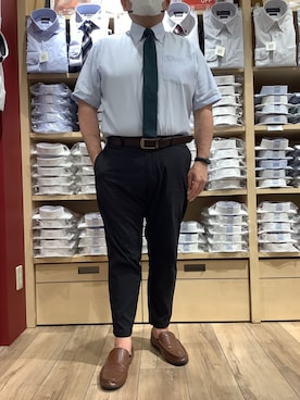 「アイテム（ビジネスシャツ）」を使った、TOKYO SHIRTS 博多駅地下店さん（メンズ・169cm）の春コーディネート