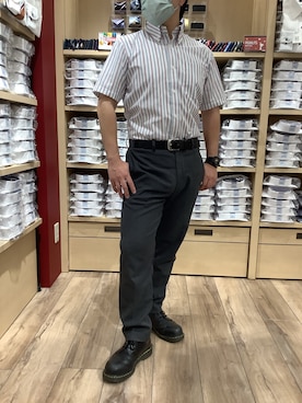 「アイテム（ビジネスシャツ）」を使った、TOKYO SHIRTS 博多駅地下店さん（メンズ・160cm）の春コーディネート