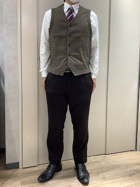 「ベストコーデ」｜「アイテム（フォーマルスーツ/小物）」を使った、TOKYO SHIRTS 博多駅地下店さん（メンズ・163cm）の秋コーディネート