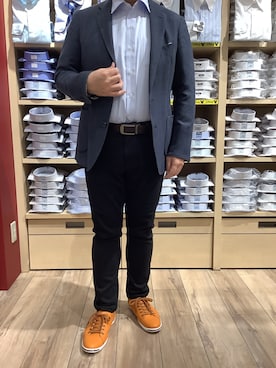 「アイテム（ビジネスシャツ）」を使った、TOKYO SHIRTS 博多駅地下店さん（メンズ・169cm）の春コーディネート