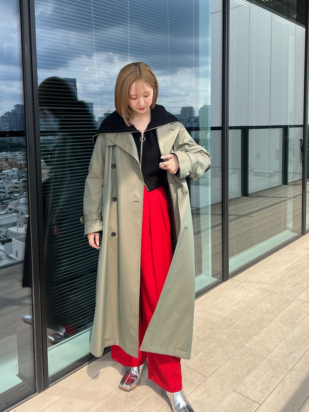 【美品】PUBLIC TOKYO ハイクラストレンチコート PUBLIC TOKYO（パブリックトウキョウ）の「ハイクラストレンチ