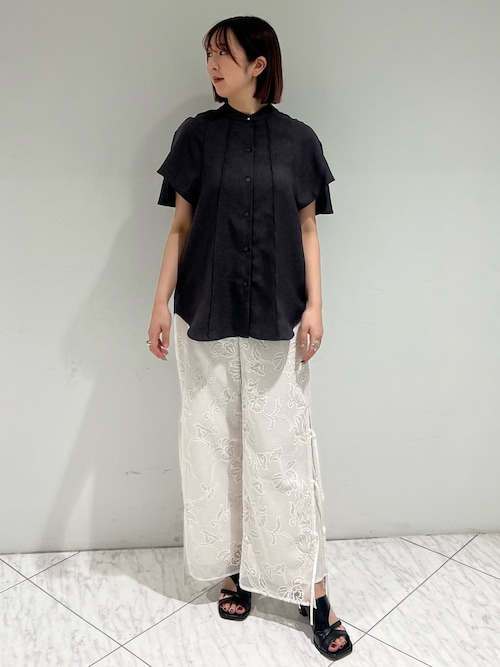 パブリックトウキョウ　シルバー　ミュール TOKYO BOPPER low heel shoes flower design トーキョーボッパー