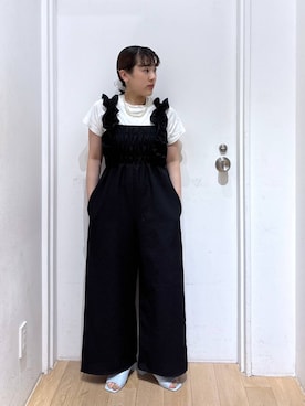 「LOWRYS FARM（ローリーズファーム）のフライスチビＴＥＥ 637055（Tシャツ/カットソー、ホワイト系）」を使った、hachi0867さん（レディース）の春コーディネート