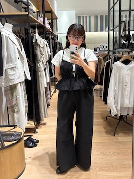 「LOWRYS FARM（ローリーズファーム）のフライスチビＴＥＥ 637055（Tシャツ/カットソー、ホワイト系）」を使った、hachi0867さん（レディース）の夏コーディネート