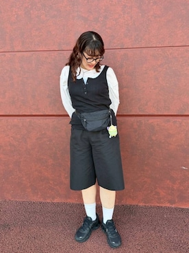 「LOWRYS FARM（ローリーズファーム）のＵＳＥＦＵＬシアープルオーバー　580950（Tシャツ/カットソー、ホワイト系）」を使った、hachi0867さん（レディース）の春コーディネート