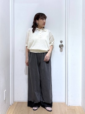 「LOWRYS FARM（ローリーズファーム）のシアーミュール 637812（サンダル、グレー系）」を使った、hachi0867さん（レディース）の春コーディネート