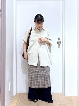 「LOWRYS FARM（ローリーズファーム）のカットギャザーイージーパンツ 637565（その他パンツ、ブラック系）」を使った、hachi0867さん（レディース）の夏コーディネート