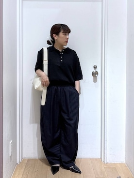 「LOWRYS FARM（ローリーズファーム）のイージーワイドコクーンパンツ 327286（その他パンツ、ブルー系）」を使った、hachi0867さん（レディース）の春コーディネート