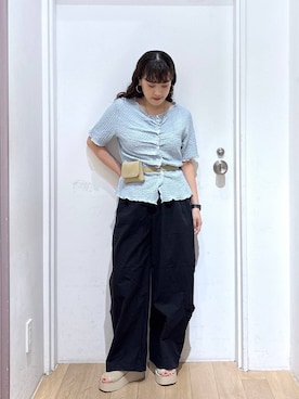 「LOWRYS FARM（ローリーズファーム）のアイテム（ベルト）」を使った、hachi0867さん（レディース・153cm）の夏コーディネート