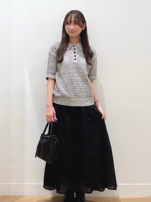 メランジ衿付きニット
