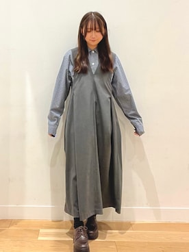 「URBAN RESEARCH DOORS（アーバンリサーチドアーズ）のSMITH　BROOKLYN WORK SHIRTS（シャツ/ブラウス、ブルー系）」を使った、sayuさん（レディース・156cm）の春コーディネート