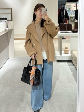 「アイテム（バンダナ/スカーフ）」を使った、こてがわさん（レディース・151cm・20代）の冬コーディネート