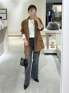 「アイテム（デニムパンツ）」を使った、こてがわさん（レディース・151cm）の秋コーディネート