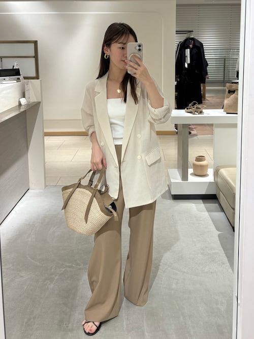 LOUNGEDRESS リネンライクシアージャケット 定価¥23,100 Loungedress】リネンライクシアージャケット | OUTLET(アウトレット