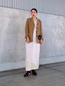 「キャメル」｜NICAL　伊勢丹JR京都さん（レディース・161cm）の秋コーディネート