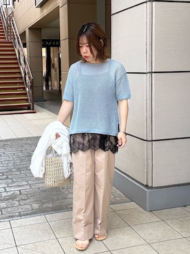 「MICO COULIER（ミコクリエ）のアイテム」を使った、økiさん（レディース・160cm）の春コーディネート