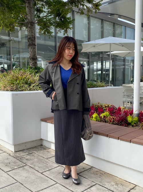 バイカラーショートトレンチコート（トレンチコート）｜MICO COULIER