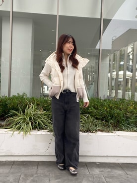 「アイテム（ダウンベスト）」を使った、økiさん（レディース・160cm・20代）の秋コーディネート