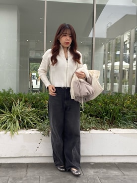 「アイテム（ダウンベスト）」を使った、økiさん（レディース・160cm・20代）の秋コーディネート