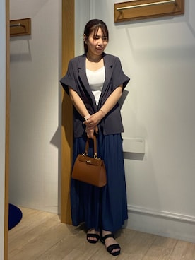 「アイテム（テーラードジャケット）」を使った、økiさん（レディース・160cm・20代）の夏コーディネート