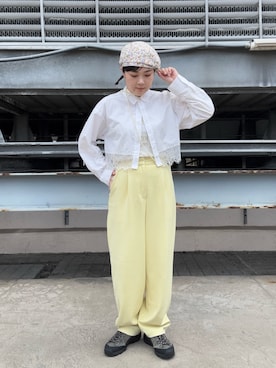 「アイテム（ハンチング/ベレー帽）」を使った、うるさん（レディース・157cm）の夏コーディネート