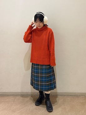 「アイテム（イヤーマフ）」を使った、うるさん（レディース・158cm）の秋コーディネート