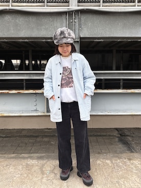 「アイテム（キャスケット）」を使った、うるさん（レディース・158cm）の秋コーディネート