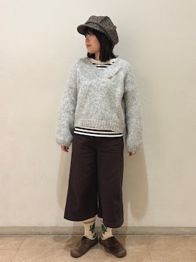 「アイテム（キャスケット）」を使った、うるさん（レディース・158cm）の冬コーディネート