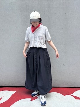 「アイテム（バンダナ/スカーフ、レッド系）」を使った、うるさん（レディース・157cm）の夏コーディネート