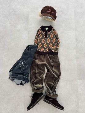 「アイテム（ポロシャツ）」を使った、parkmadeinkyotoさん（キッズ・125cm）の冬コーディネート