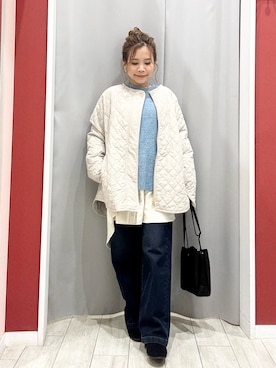 「アイテム（ノーカラージャケット）」を使った、shio さん（レディース・143cm・20代）の冬コーディネート