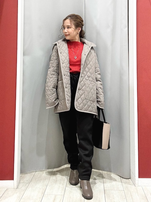 【撥水/フード取り外し可】サッと羽織れる ダイヤ柄キルトジャケット【CIRCRIC】