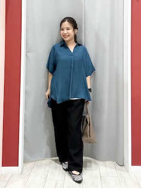 「アイテム（その他トップス、ブルー系）」を使った、shio さん（レディース・143cm）の秋コーディネート