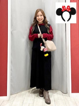 「アイテム（バッグ）」を使った、shio さん（レディース・143cm）の秋コーディネート