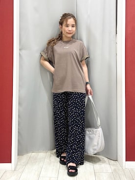 「PEANUTS（ピーナッツ）の【PEANUTS】ひんやりTシャツ（Tシャツ/カットソー）」を使った、shio さん（レディース・143cm）の夏コーディネート