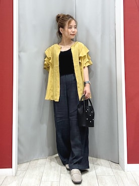 「フリルトップス」｜shio さん（レディース・143cm）の夏コーディネート