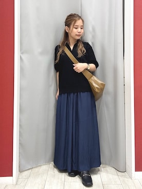 「DRESKIP（ドレスキップ）のスキッパーニット（ニット/セーター）」を使った、shio さん（レディース・143cm）の夏コーディネート