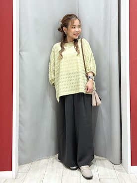 「SHOO・LA・RUE（シューラルー）の【S-LL】涼やかで好印象 シアードルマントップス（Tシャツ/カットソー）」を使った、shio さん（レディース・143cm）の夏コーディネート