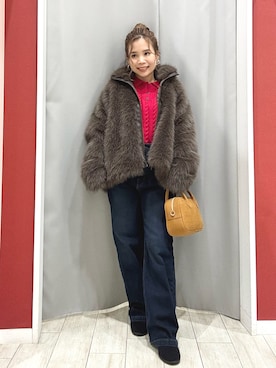 「アイテム（ニット/セーター）」を使った、shio さん（レディース・143cm）の冬コーディネート