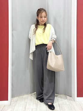 「DRESKIP（ドレスキップ）の【洗える】ひんやりさらっと 大人のシアーカーディガン（カーディガン/ボレロ）」を使った、shio さん（レディース・143cm）の夏コーディネート