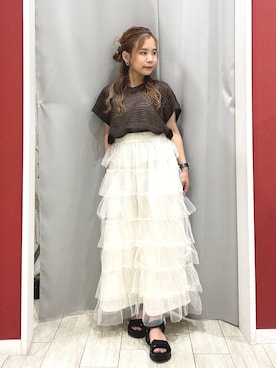 「アイテム（サンダル）」を使った、shio さん（レディース・143cm）の秋コーディネート