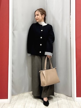 「アイテム（トップス）」を使った、shio さん（レディース・143cm）の秋コーディネート